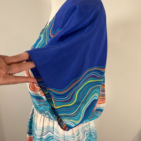 Trina Turk Caspian Agate Swirl Silk Dress Size 8 - Picture 7 of 10